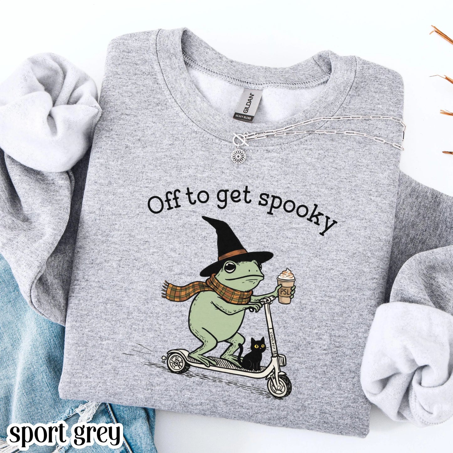 Off To Get Spooky Frog Halloween Sweatshirt