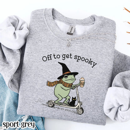 Off To Get Spooky Frog Halloween Sweatshirt