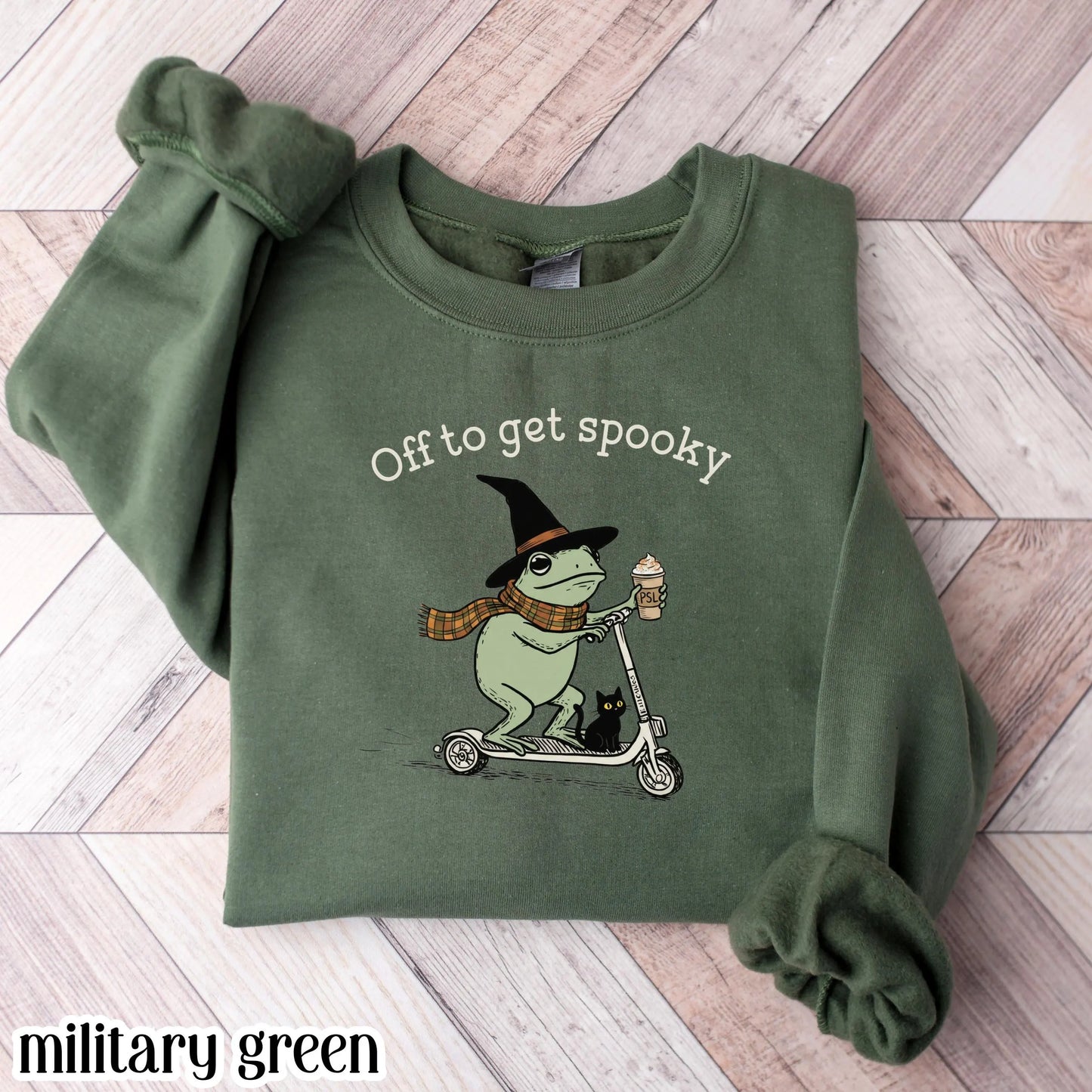 Off To Get Spooky Frog Halloween Sweatshirt