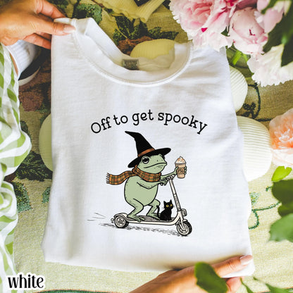 Off To Get Spooky Frog Halloween Sweatshirt