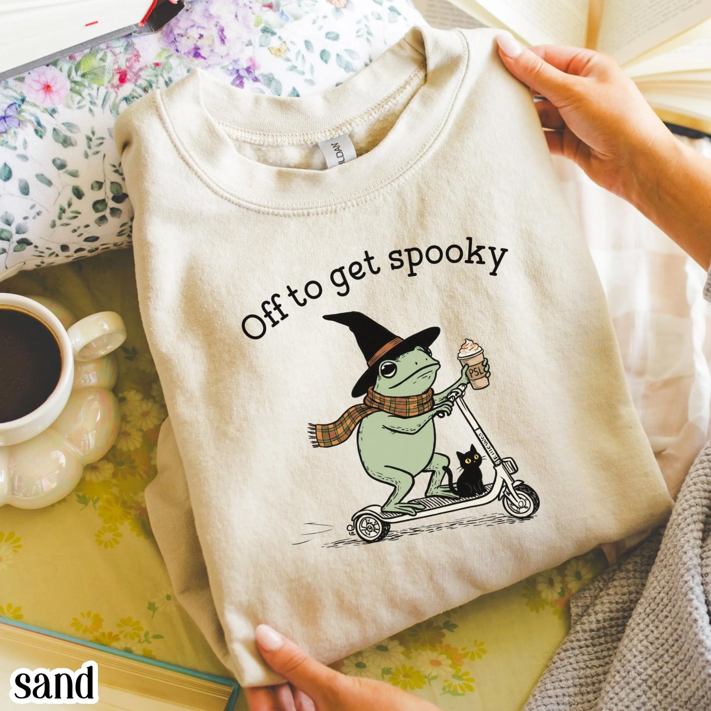 Off To Get Spooky Frog Halloween Sweatshirt