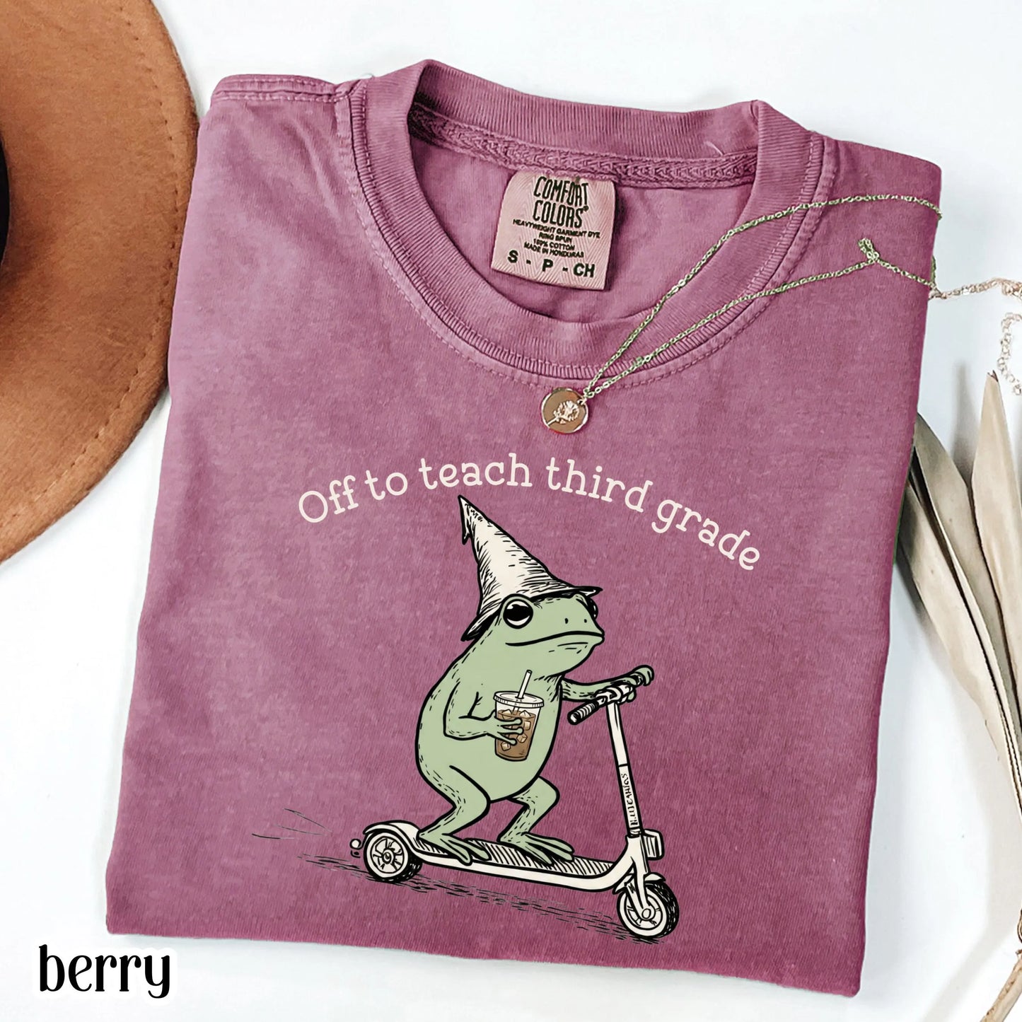 Comfort Colors® Third Grade Shirt 3rd Grade Teacher Back to School T-shirt Silly Off To Teach Frog Iced Coffee Tee Cute Elementary Teacher