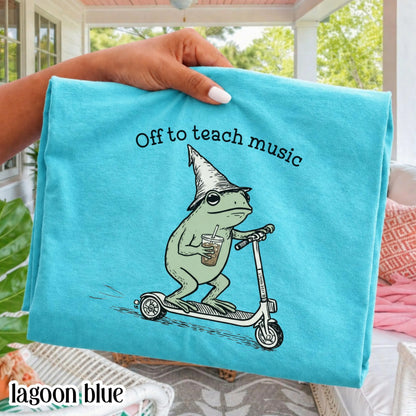 Comfort Colors® Music Teacher Shirt Funny Chorus Teacher Back to School T-shirt Silly Off To Piano Frog Iced Coffee Tee Cute Band Teacher