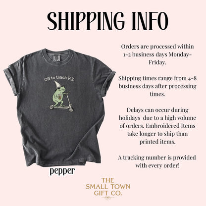 Comfort Colors® PE Teacher Shirt Physical Education Teacher Back to School T-shirt Silly Sports Frog Iced Coffee Tee Elementary Teacher