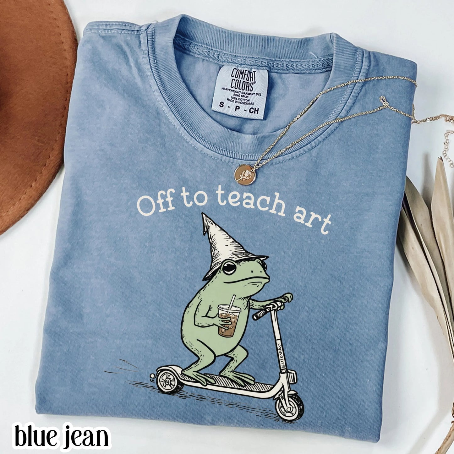 Comfort Colors® Art Teaher Shirt Funny Art Teacher Back to School T-shirt Silly Off To Teach Frog Iced Coffee Tee Cute Elementary Teacher