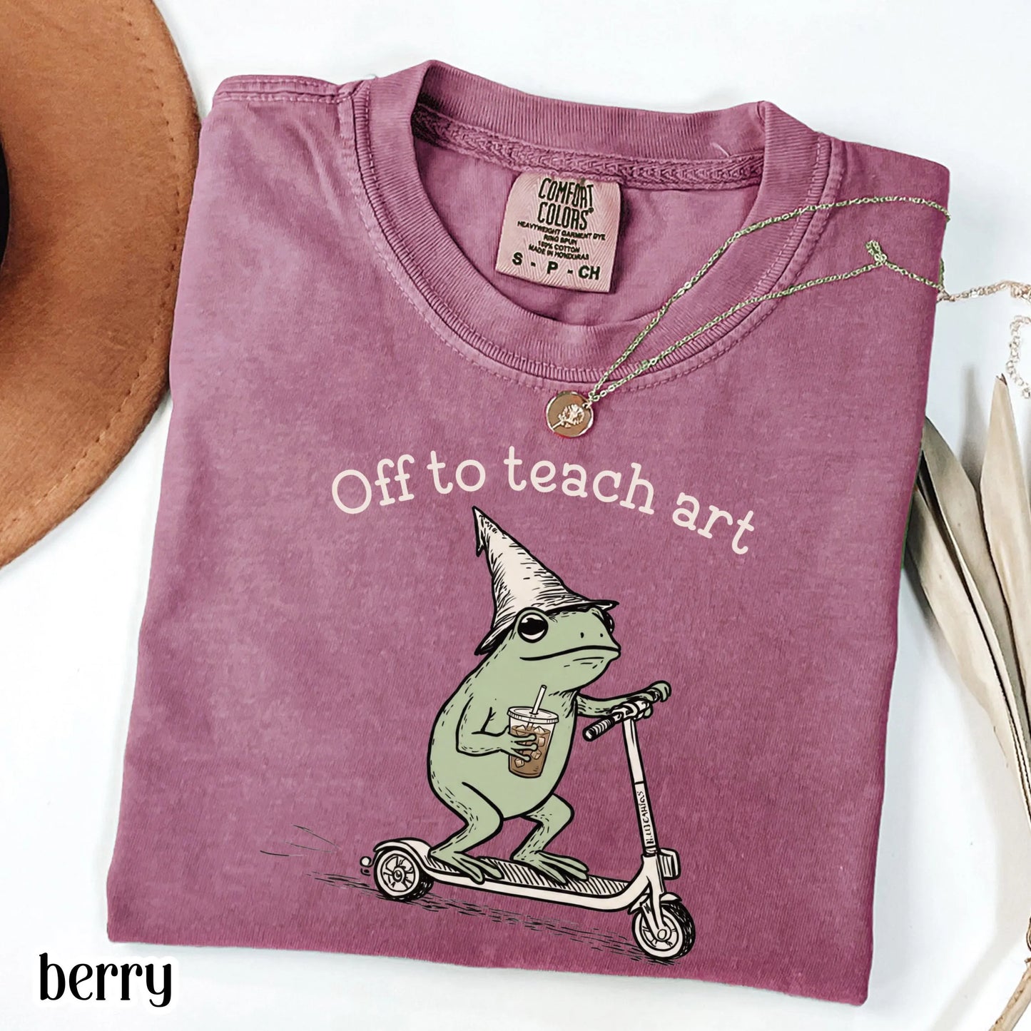 Comfort Colors® Art Teaher Shirt Funny Art Teacher Back to School T-shirt Silly Off To Teach Frog Iced Coffee Tee Cute Elementary Teacher