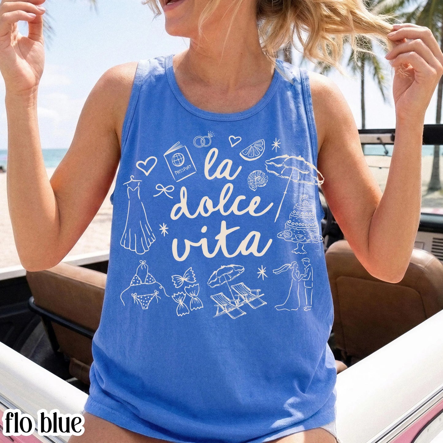 Comfort Colors® Italy Tank Top Custom Bride Tank Bachelorette Shirt Dolce Italia Chapel Shirt Married in Italy Party Destination Wedding