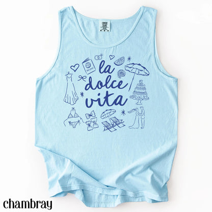 Comfort Colors® Italy Tank Top Custom Bride Tank Bachelorette Shirt Dolce Italia Chapel Shirt Married in Italy Party Destination Wedding