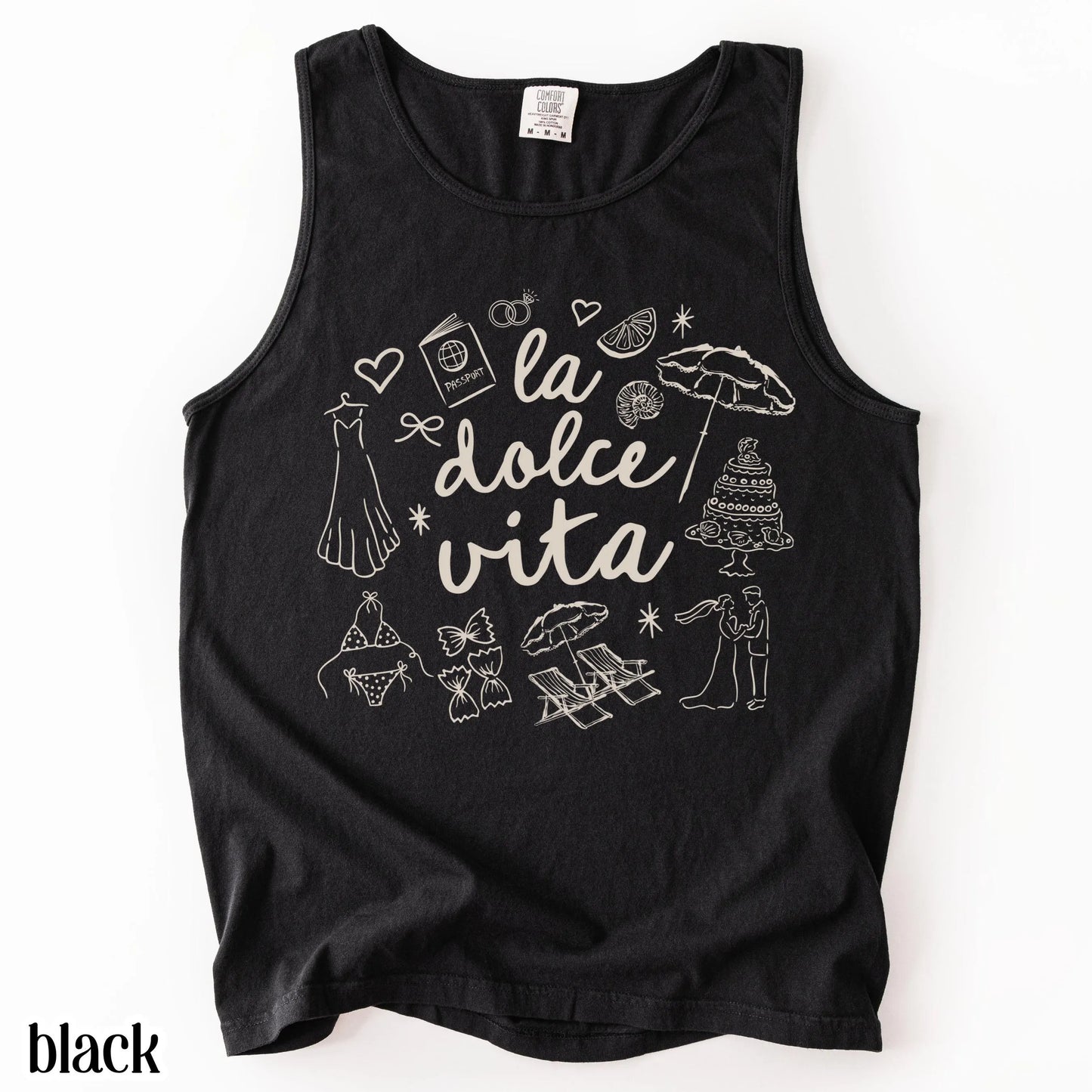 Comfort Colors® Italy Tank Top Custom Bride Tank Bachelorette Shirt Dolce Italia Chapel Shirt Married in Italy Party Destination Wedding