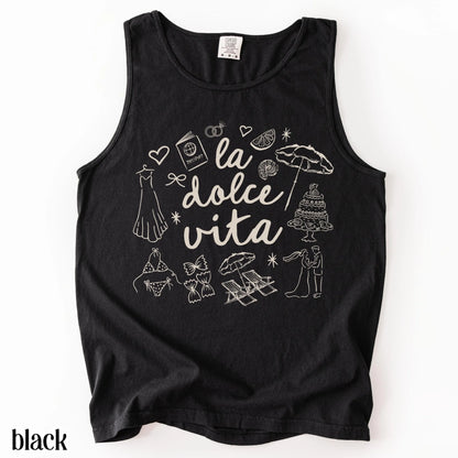 Comfort Colors® Italy Tank Top Custom Bride Tank Bachelorette Shirt Dolce Italia Chapel Shirt Married in Italy Party Destination Wedding