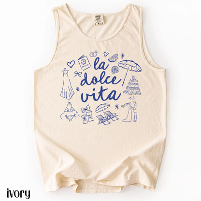 Comfort Colors® Italy Tank Top Custom Bride Tank Bachelorette Shirt Dolce Italia Chapel Shirt Married in Italy Party Destination Wedding