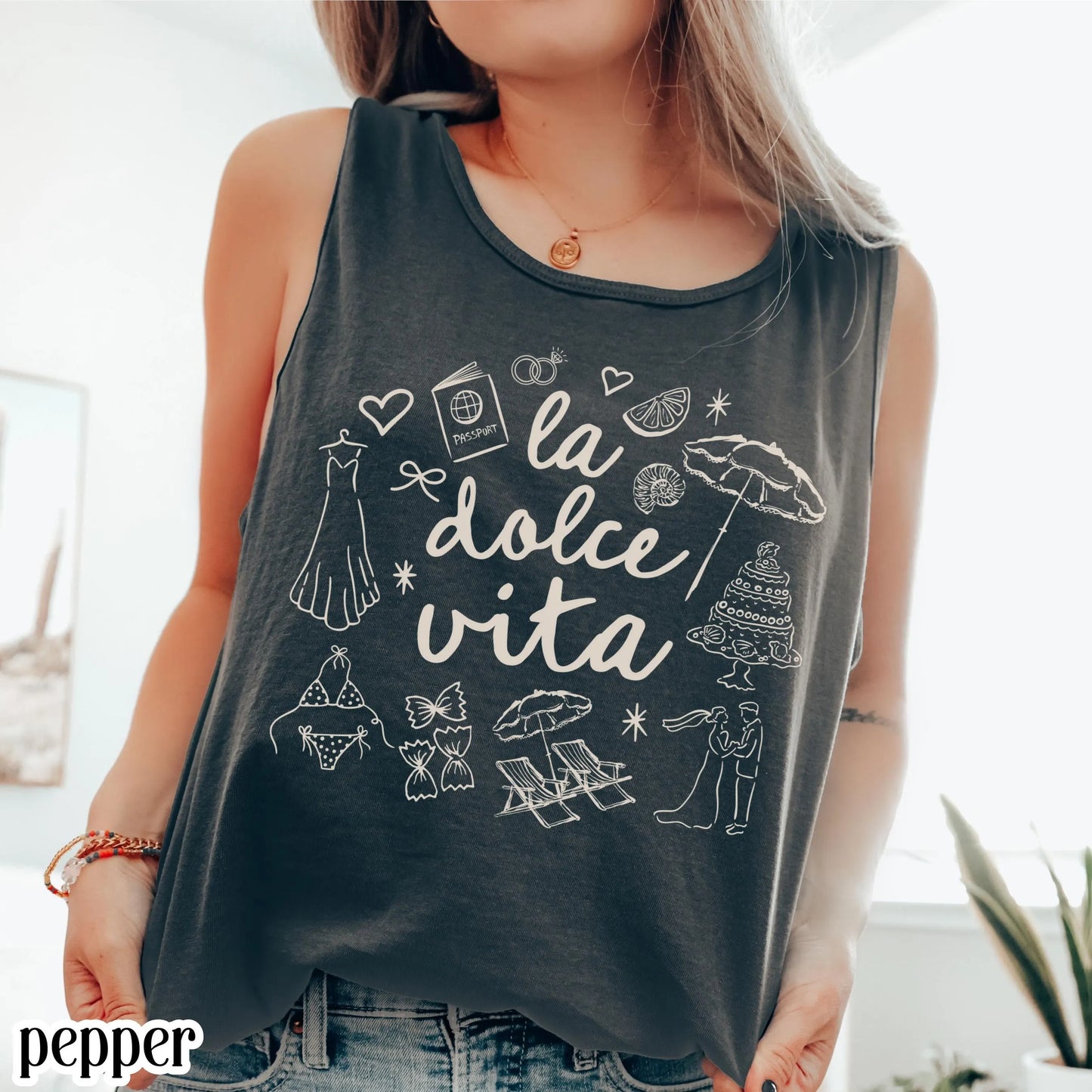 Comfort Colors® Italy Tank Top Custom Bride Tank Bachelorette Shirt Dolce Italia Chapel Shirt Married in Italy Party Destination Wedding