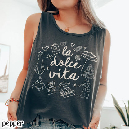 Comfort Colors® Italy Tank Top Custom Bride Tank Bachelorette Shirt Dolce Italia Chapel Shirt Married in Italy Party Destination Wedding