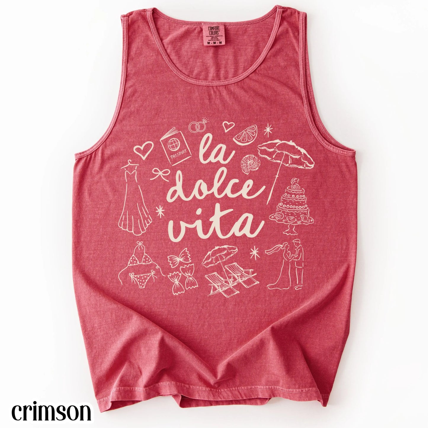 Comfort Colors® Italy Tank Top Custom Bride Tank Bachelorette Shirt Dolce Italia Chapel Shirt Married in Italy Party Destination Wedding