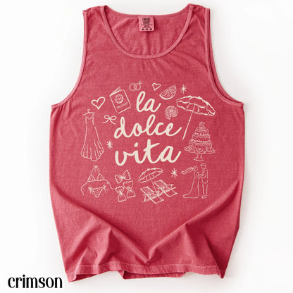 Comfort Colors® Italy Tank Top Custom Bride Tank Bachelorette Shirt Dolce Italia Chapel Shirt Married in Italy Party Destination Wedding