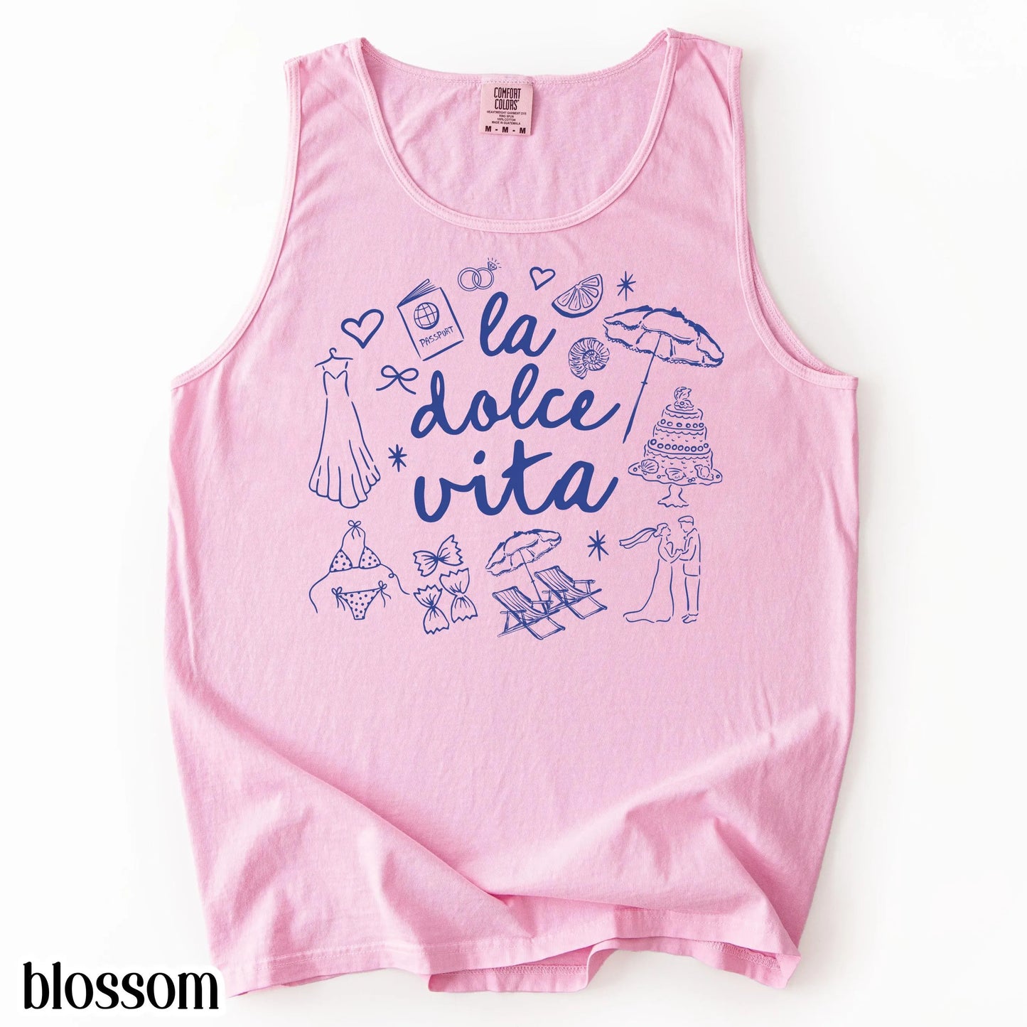 Comfort Colors® Italy Tank Top Custom Bride Tank Bachelorette Shirt Dolce Italia Chapel Shirt Married in Italy Party Destination Wedding