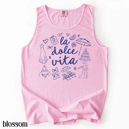 Comfort Colors® Italy Tank Top Custom Bride Tank Bachelorette Shirt Dolce Italia Chapel Shirt Married in Italy Party Destination Wedding
