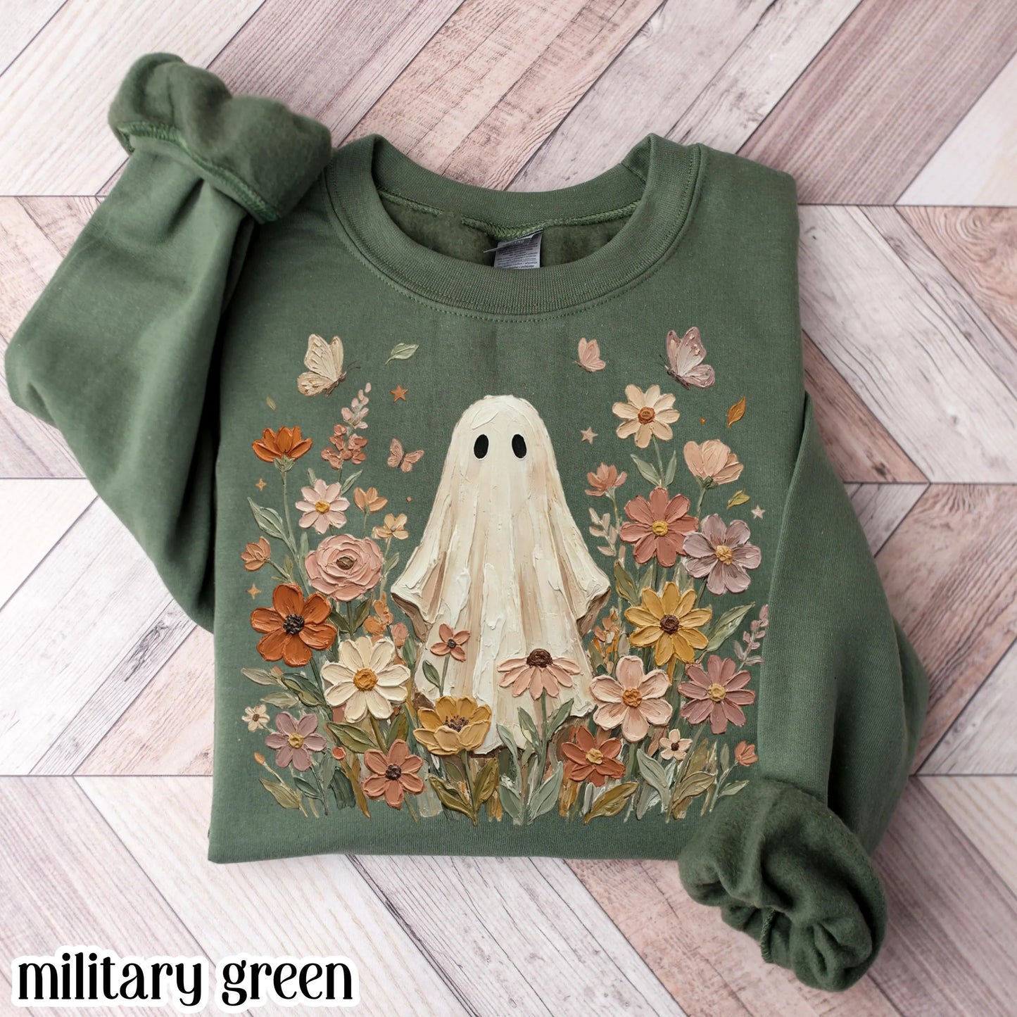 Floral Boho Ghost Fall Sweatshirt