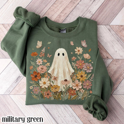 Floral Boho Ghost Fall Sweatshirt