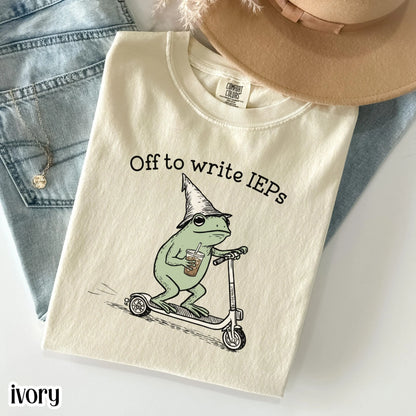 School Psychologist Comfort Colors® Shirt Special Education Counselor Tshirt IEP Tee Frog Scooter Gift For SPED Inclusion Teacher Language