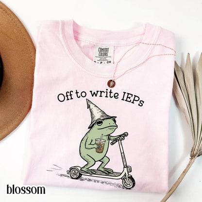 School Psychologist Comfort Colors® Shirt Special Education Counselor Tshirt IEP Tee Frog Scooter Gift For SPED Inclusion Teacher Language
