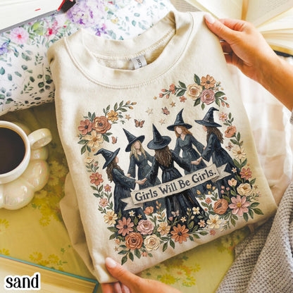 Girls Will Be Witches Floral Boho Sweatshirt