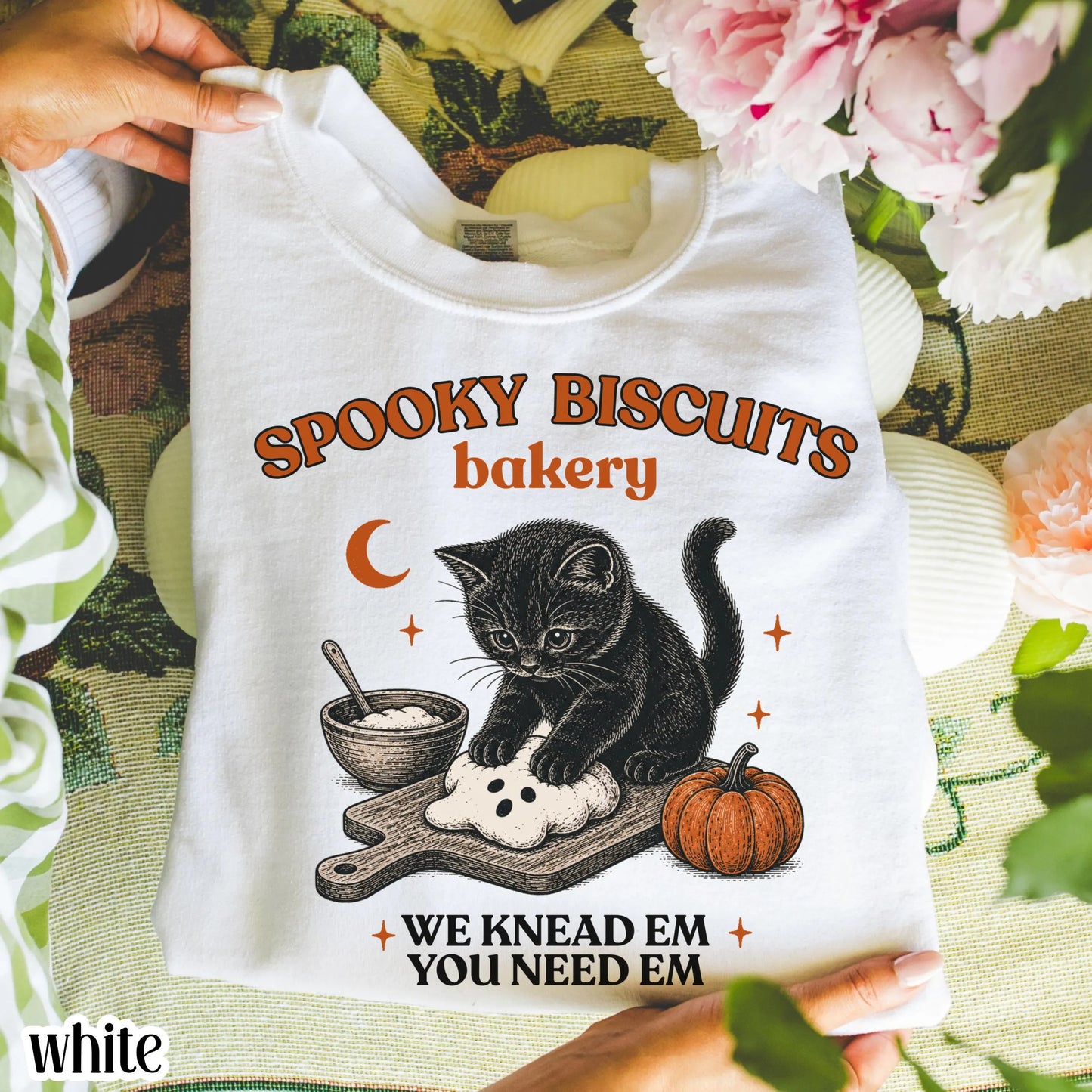 Kitty Biscuits Black Cat Vintage Baking Crewneck Sweatshirt