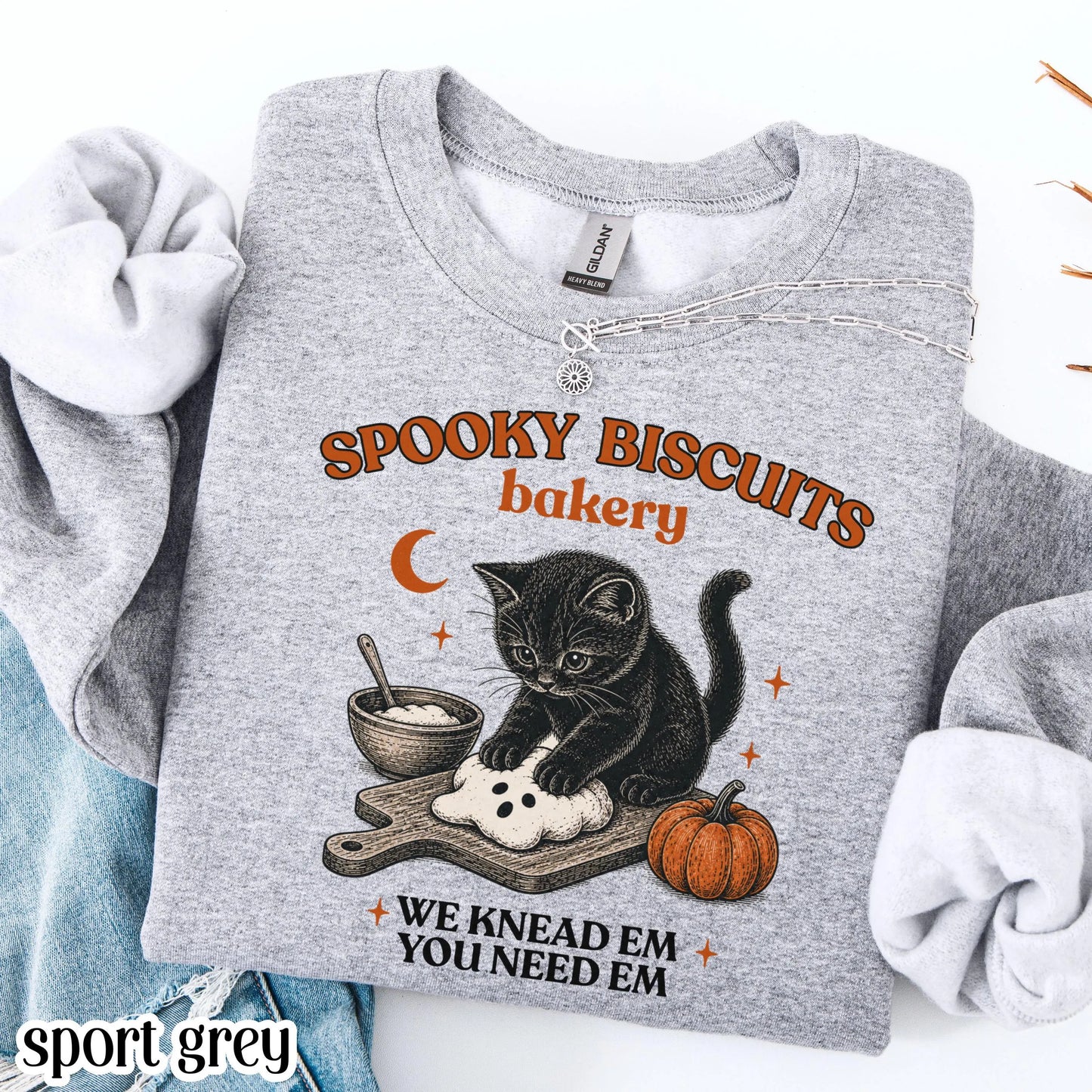 Kitty Biscuits Black Cat Vintage Baking Crewneck Sweatshirt