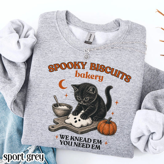 Kitty Biscuits Black Cat Vintage Baking Crewneck Sweatshirt