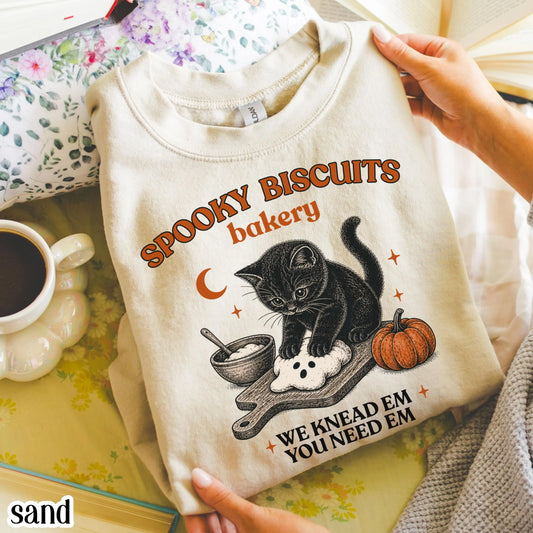 Kitty Biscuits Black Cat Vintage Baking Crewneck Sweatshirt