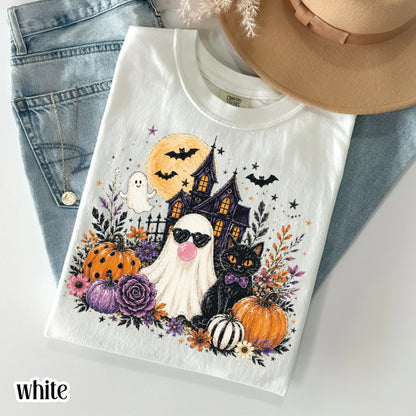 Ghost Blowing Bubble Gum Cute Floral Spooky Season Comfort