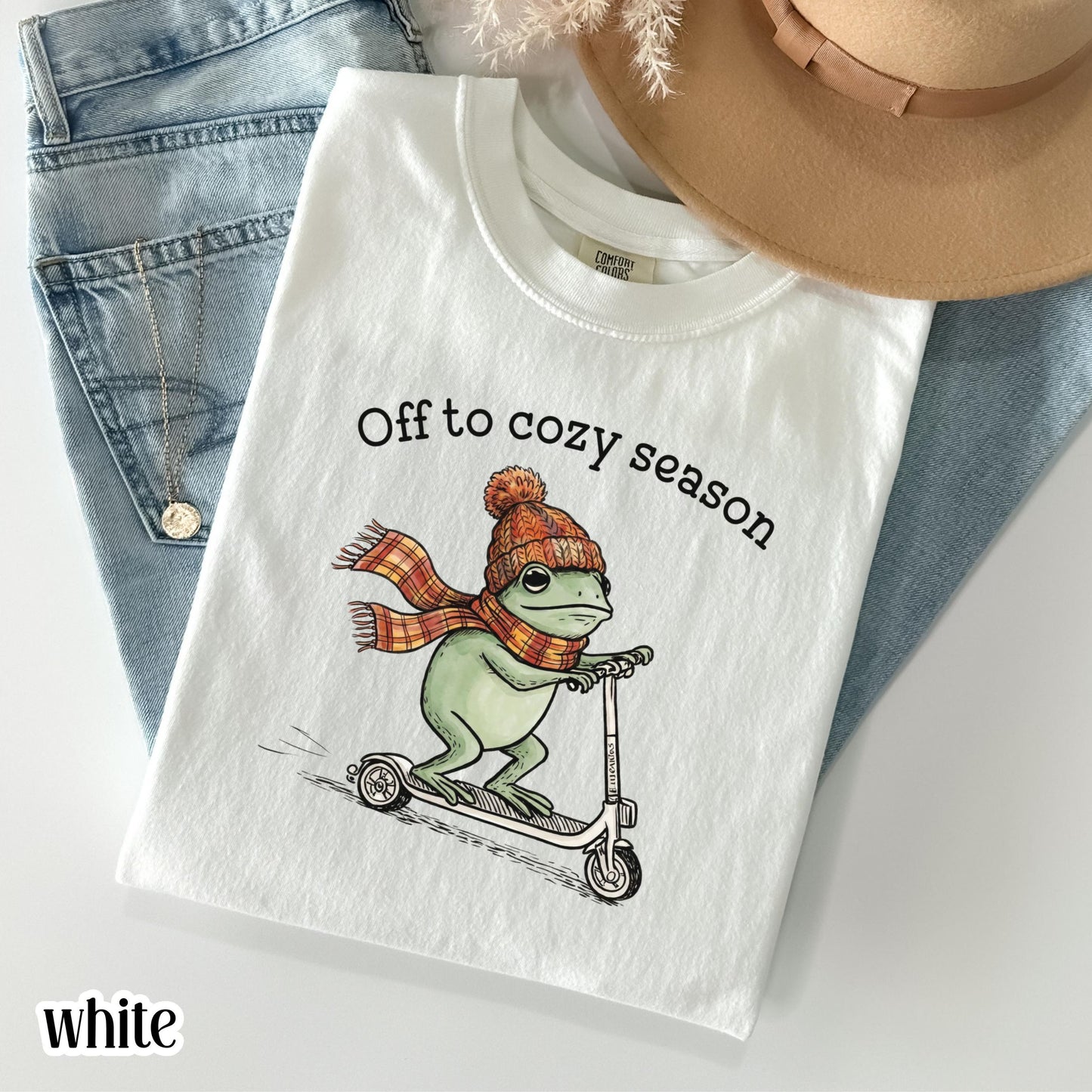 Cozy Season Funny Frog Fall Comfort Colors Tee