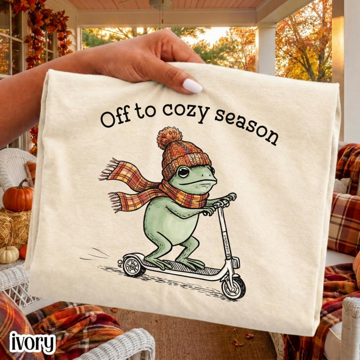 Cozy Season Funny Frog Fall Comfort Colors Tee