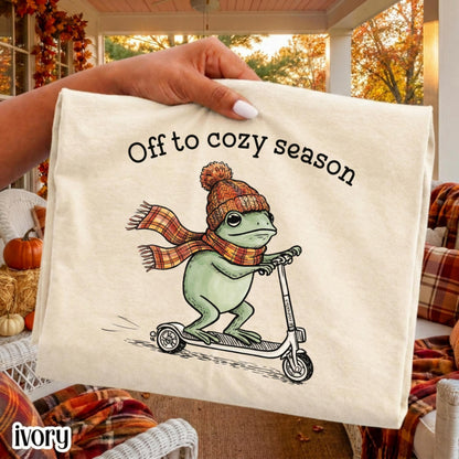 Cozy Season Funny Frog Fall Comfort Colors Tee