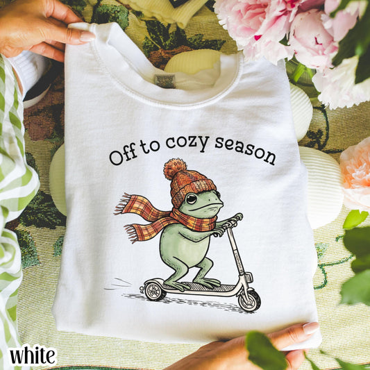 Cozy Season Funny Frog Fall Sweatshirt