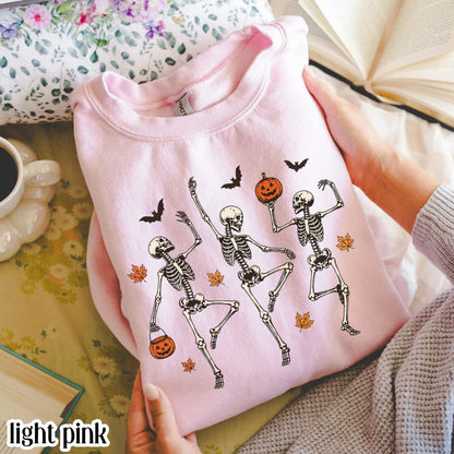 Dancing Skeleton Vintage Pumpkin Halloween Sweatshirt