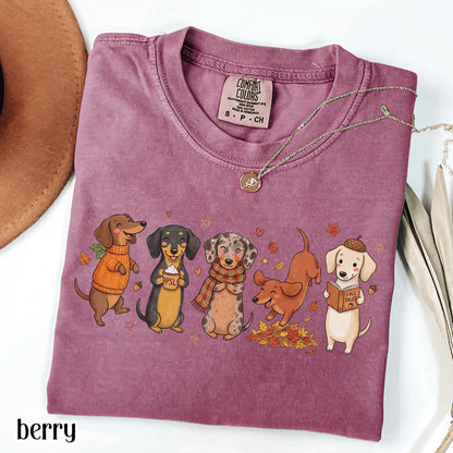 Cozy Season Dachshund Fall Comfort Colors Tee
