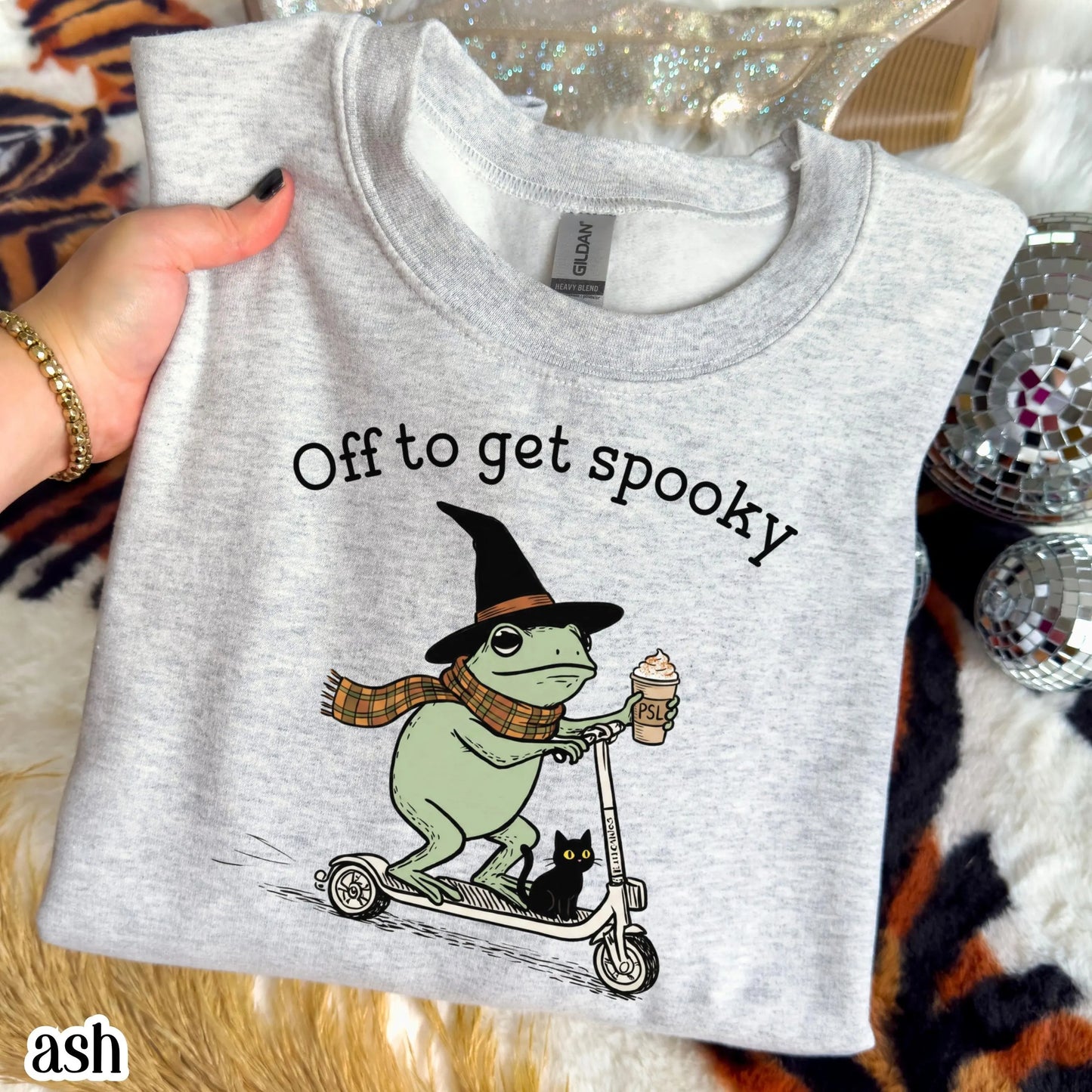 Off To Get Spooky Frog Halloween Sweatshirt