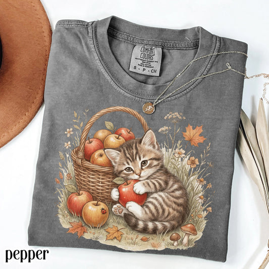 90s Vintage Cat Fall Comfort Colors Tee