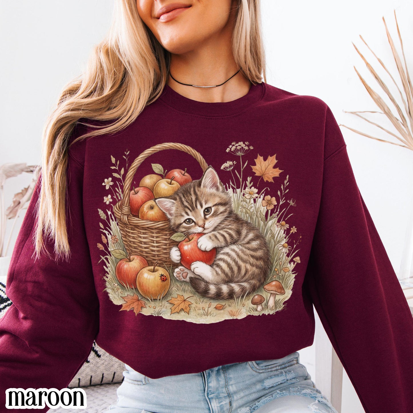 90s Vintage Cat Fall Sweatshirt