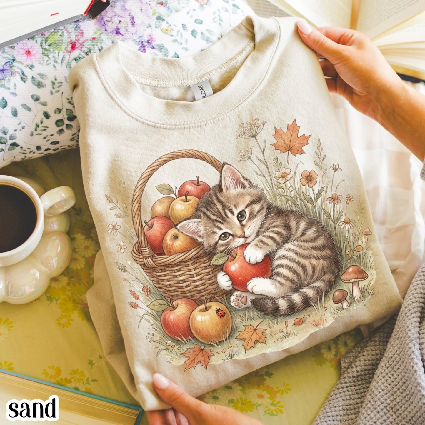 90s Vintage Cat Fall Sweatshirt