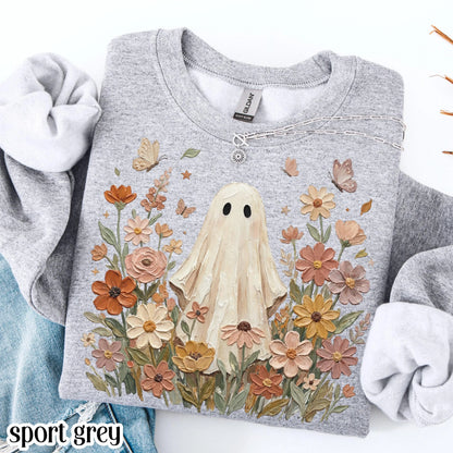 Floral Boho Ghost Fall Sweatshirt