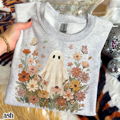Floral Boho Ghost Fall Sweatshirt
