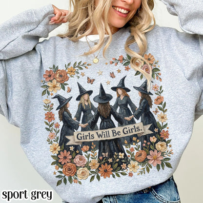 Girls Will Be Witches Floral Boho Sweatshirt