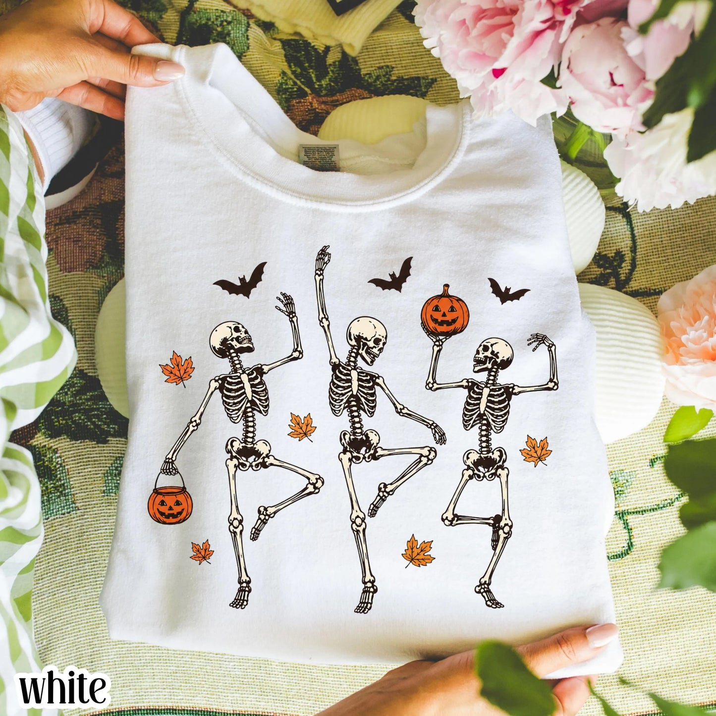 Dancing Skeleton Vintage Pumpkin Halloween Sweatshirt