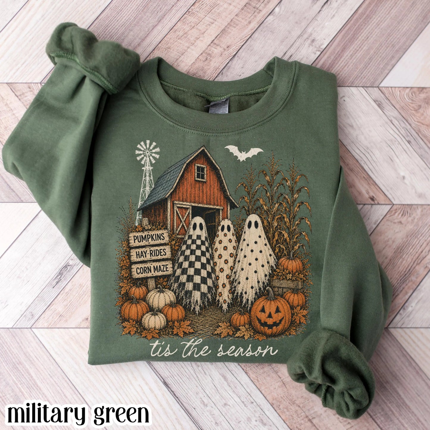 Tis The Season Spooky Farm Ghost Sweatshirt