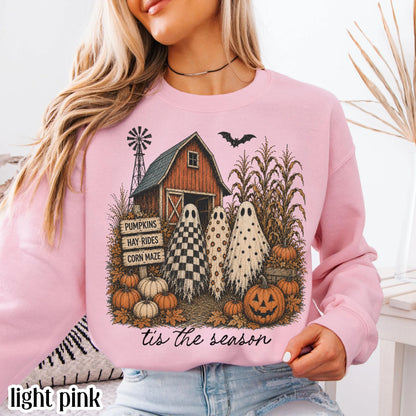 Tis The Season Spooky Farm Ghost Sweatshirt