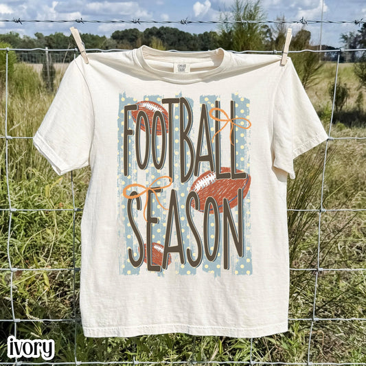 Football Season Striped Game Day Comfort Colors Tee