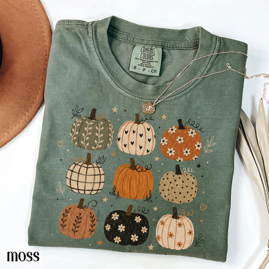 Boho Pumpkin Pattern Comfort Colors Tee
